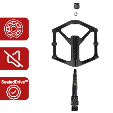 Plattform-Fahrradpedale für MTB-Fahrräder, Aluminium 9/16" Schwarzes Aluminium-Set [2 Stk.]