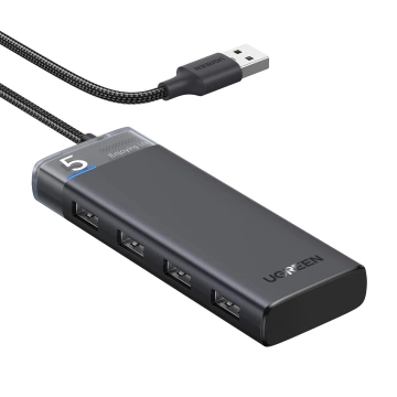 HUB Ugreen CM653 4x USB-A 3.0 5Gb/s Power-LED Schwarz
