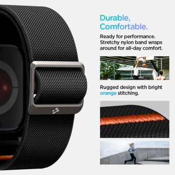 Pasek Spigen Lite Fit „Pro“ Apple Watch 10 46 mm Mattschwarz