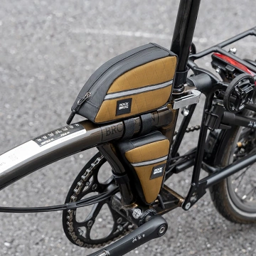 Torba trójkątna Rockbros 0,3l na ramę rowerową – brązowa