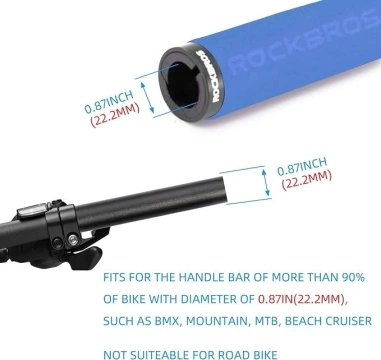 Rockbros BT1001BLBK Schwamm-Fahrradlenkergriffe – Blau und Schwarz