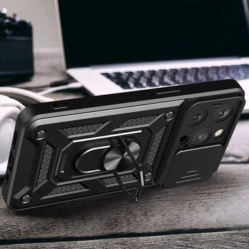 Alogy Camshield Stand Ring Case mit Kameraabdeckung für Apple iPhone 14 Pro Glass