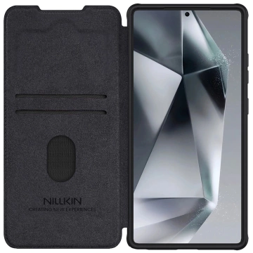 Hülle für Samsung Galaxy S25 Ultra Nillkin Qin Pro Schwarz mit Flip