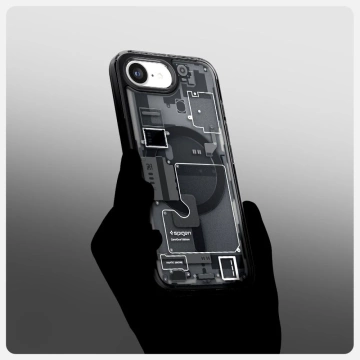 Etui für iPhone 16e Spigen Ultra Hybrid Mag MagSafe Zero One Schwarz