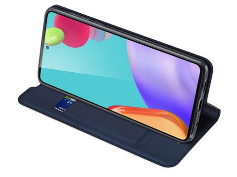 Etui ochronne z klapką Dux Ducis Skin skórzane do Samsung Galaxy A52 5G Granatowe