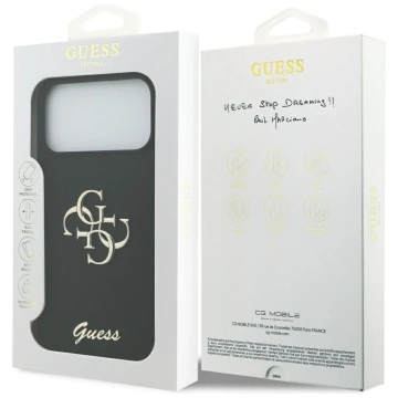 Etui Guess do iPhone 17 Pro Max Silicone Big 4G Script Black