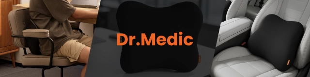 Poduszka do Samochodu pod Plecy Lędźwie DR.MEDIC TravelComfort™ Ergonomiczna poduszka lędźwiowa na fotel krzesło biurowa do auta dla kierowcy pasażera