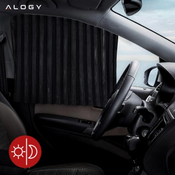 Osłona Magnetyczna kurtyna roleta na szyby przednie boczne do auta samochodu przeciwsłoneczna ochrona UV Czarna [2szt]