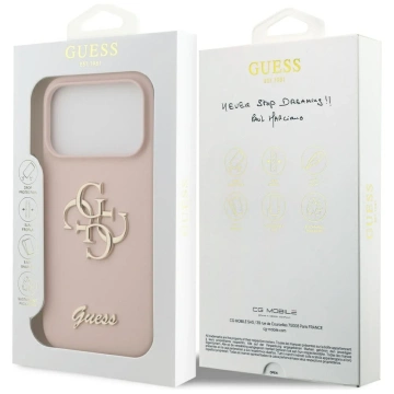 Etui Guess do iPhone 17 Pro Silicone Big 4G Script Pink