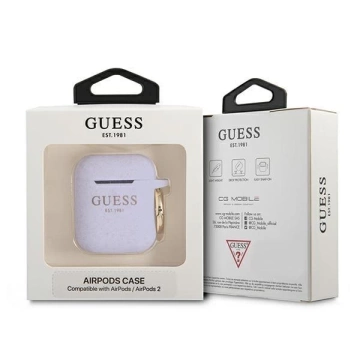 Guess GUA2SGGEU AirPods decken purpurowy/lila Silikon-Glitter ab