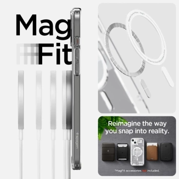 Etui Spigen Ultra Hybrid Mag MagSafe für Apple iPhone 15 Plus Zero One Weiß