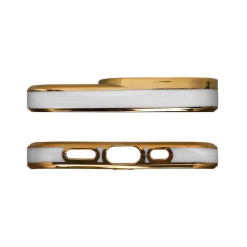 Fashion Case Cover für Xiaomi Redmi Note 11 Pro Gold Frame Gel Cover Weiß