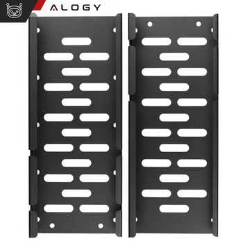 Kabel-Organizer unter der Tischplatte, verstellbare Ablage für Kabel, Schreibtischleiste, Aluminiumhalter Alogy Black