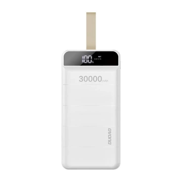 Dudao powerbank 30000 mAh 3x USB z lampką LED biały (K8s+ white)