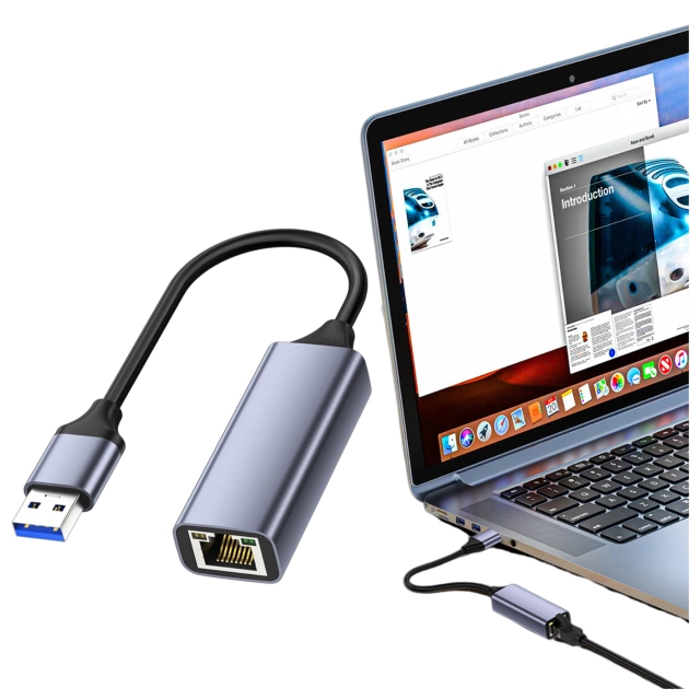 Przejściówka USB do Ethernet Adapter Alogy karta sieciowa LAN RJ45 GIGABIT 1000MBPS Czarna
