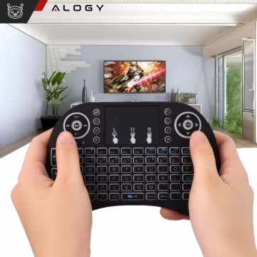 Drahtlose Mini-Tastatur Alogy 3-farbiges Touchpad mit Hintergrundbeleuchtung