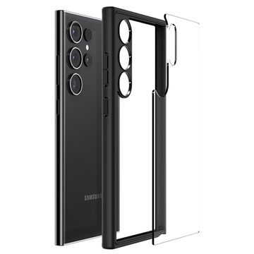 Hülle für Samsung Galaxy S24 Ultra Spigen Ultra Hybrid Case, Rückseite, mattschwarzes Glas