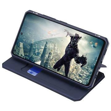 Dux Ducis Skin X Schutzhülle aus Leder für Galaxy A52 / A52s 4G / 5G Marineblau