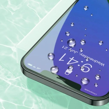 Baseus 2x grünes gehärtetes Glas 0,15 mm mit Anti Blue Light Filter iPhone 12 mini (SGAPIPH54N-LP02)