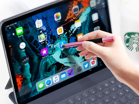 Rysik pojemnościowy Alogy 2w1 do ekranu telefonu tabletu Różowy