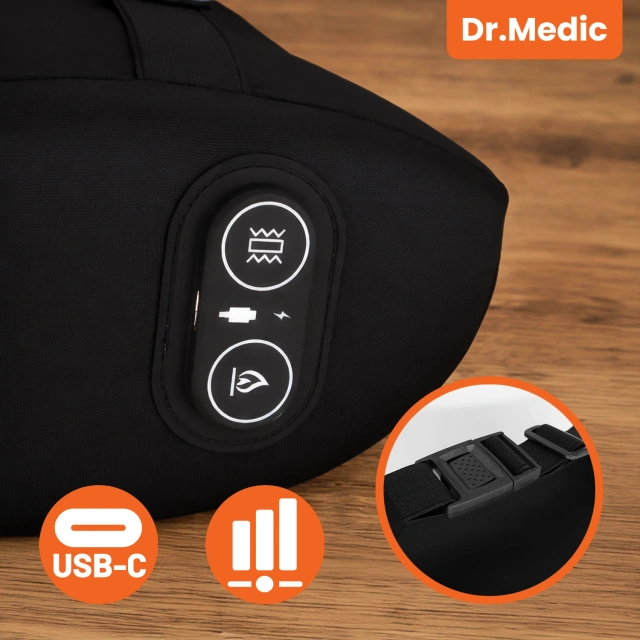 Poduszka Samochodowa 2w1 z Masażem i Podgrzewaniem – ergonomiczne wsparcie szyi, karku, pleców i odcinka lędźwiowego, elektryczny masażer z wibracjami dla kierowcy i pasażera – Dr.Medic RelaxTherapyHeat™