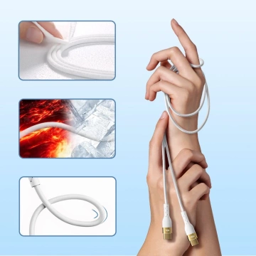 Joyroom Liquid Silicone Kabel USB Typ C - USB Typ C zum Laden / Datenübertragung PD 100W 3m weiß (S-3050N18-10)