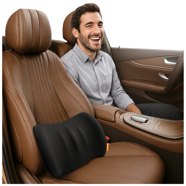 Poduszka do Samochodu pod Plecy Lędźwie DR.MEDIC LumbarRelax™ Ergonomiczna poduszka lędźwiowa na fotel krzesło do auta dla kierowcy pasażera