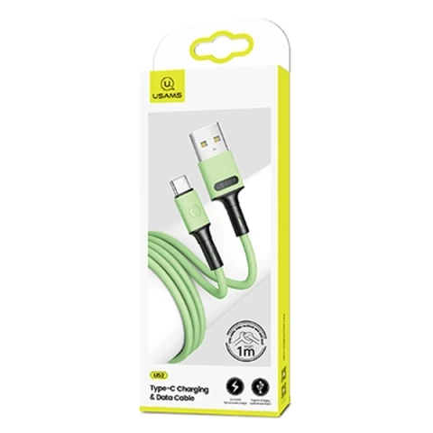 USAMS Kabel U52 USB-C 2A Schnellladung 1m grün