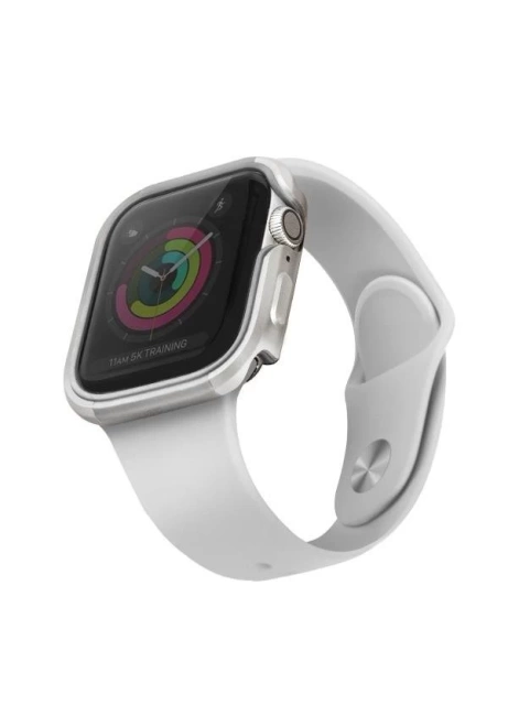 UNIQ Etui Valencia Apple Watch Serie 4/5/6/SE 40mm. srebrny/titansilber