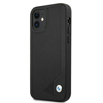 Etui na telefon BMW BMHCP12SRCDPK do Apple iPhone 12 Mini 5,4" czarny/black hardcase Leather Deboss