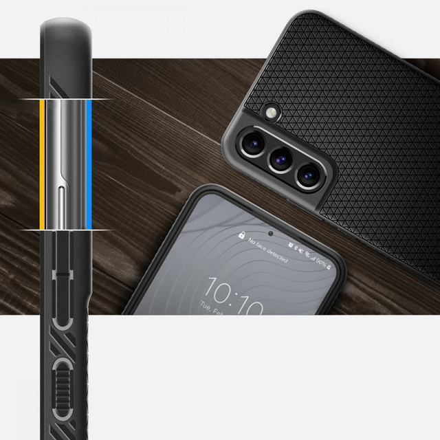 Etui obudowa Spigen Liquid Air do Samsung Galaxy S22 Matte Black + Szkło