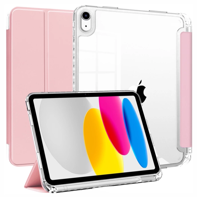 Etui do Apple iPad 11gen. 11" 2025 / 10gen. 10.9" 2022 Ochronne Hybrydowe z Miejscem na Rysik, Składana Okładka, Funkcja Podstawki, Alogy HybridBook™ Case – Różowe