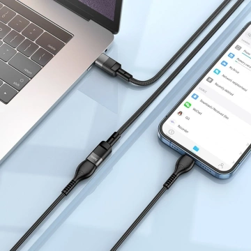 HOCO OTG-Adapter Typ C (männlich) auf Typ C (weiblich) 3A U107 1,2M Schwarz