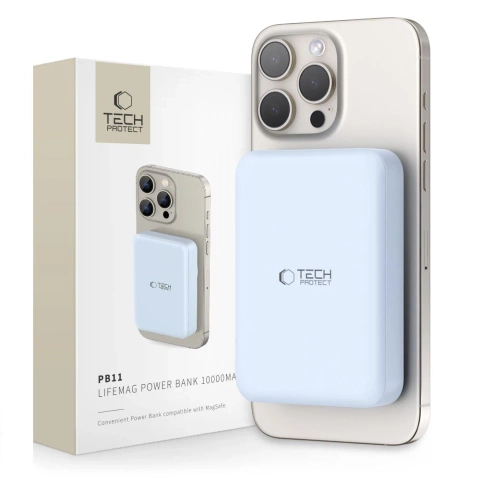 Magnetische Powerbank PB11 Lifemag Magsafe Power Bank 10000 mAh Blau