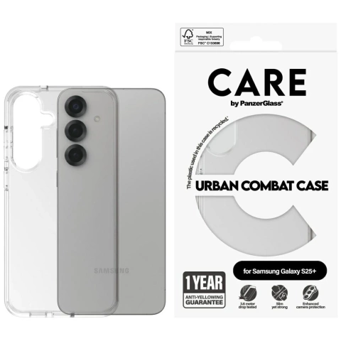 Etui do Samsung Galaxy S25+ CARE by PanzerGlass Flagship Urban Combat White QI przezroczyste