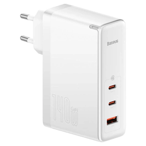 Baseus GaN5 Pro 2xUSB-C USB-Wandladegerät, 140 W (weiß)