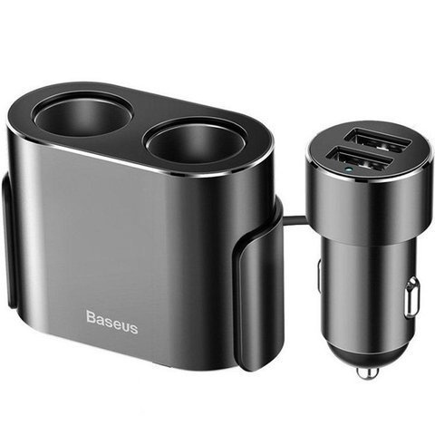 Baseus Autoladegerät 2x USB 80W Auto Zigarette schwarz
