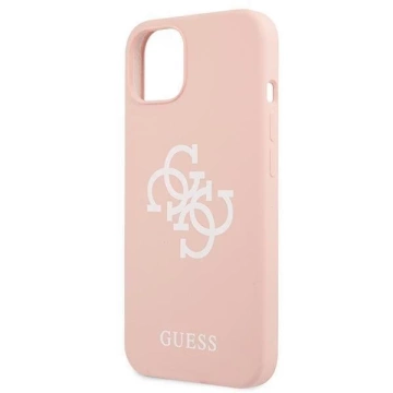 Guess GUHCP13SLS4GWPI iPhone 13 mini 5,4" różowy/pink Hartschale Silikon 4G Logo