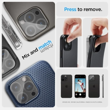 2 x Spigen Optik.TR „Ez Fit“ Kameraschutz für iPhone 14 Pro / Pro Max / 15 Pro / Pro Max, kristallklar