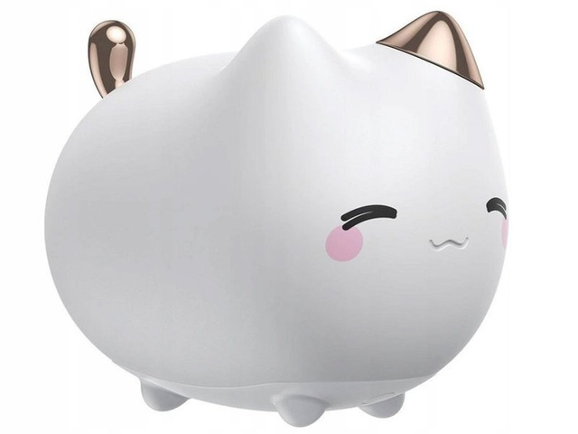 Baseus Nocna lampka dla dziecka silikonowa LED w kształcie kota Biała