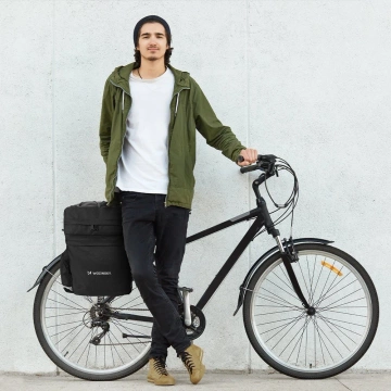 Wozinsky 60L geräumige Fahrradträgertasche (Regenhülle inklusive) schwarz (WBB13BK)