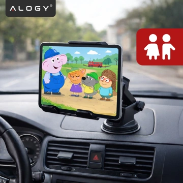 Autotelefonhalter, Tablet, Windschutzscheibe, stark verstellbar, 4,7–11 Zoll, Schwarz