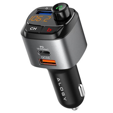 Alogy Car FM Transmitter USB QC 3.0 Ladegerät USB-C PD Bluetooth MP3-Player