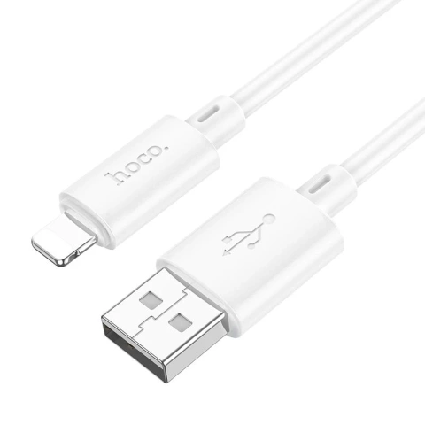 HOCO USB-A auf Lightning-Kabel X88 1 m, weiß, PVC, 2,4 A, Laden und Daten