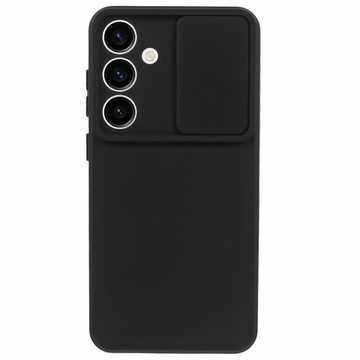 Hülle für Samsung Galaxy S24 Plus Gepanzertes Gehäuse Schutz Kameraabdeckung Slide Camshield Case Alogy Schwarzes Glas
