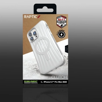 Raptic Clutch Built Case iPhone 14 Pro Max mit transparenter MagSafe-Rückseite