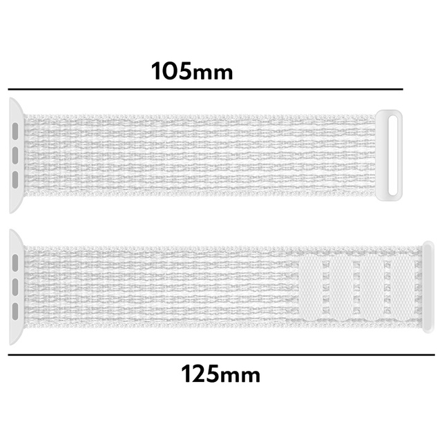 Alogy Nylonband mit Klettverschluss für Apple Watch 1/2/3/4/5/6/7/8/SE/Ultra (42/44/45/49 mm) Weiß