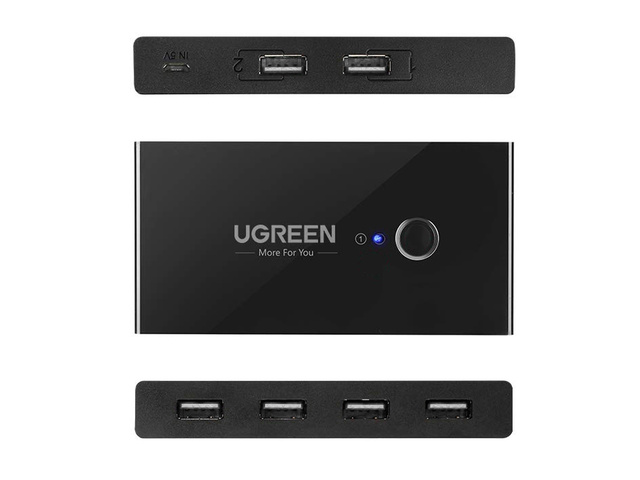 Switch przełącznik box UGreen HUB KVM USB 2x4 USB 2.0