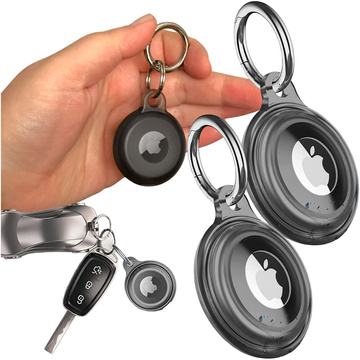 Locator-Hülle für Apple AirTag Schlüsselanhänger, wasserdichte Hülle Alogy 360, IPX8-Gehäuse mit Anhänger, mattschwarz