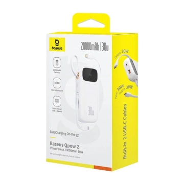 Powerbank Baseus QPow 2 20000mAh 30W 2xUSB-C (weiß)